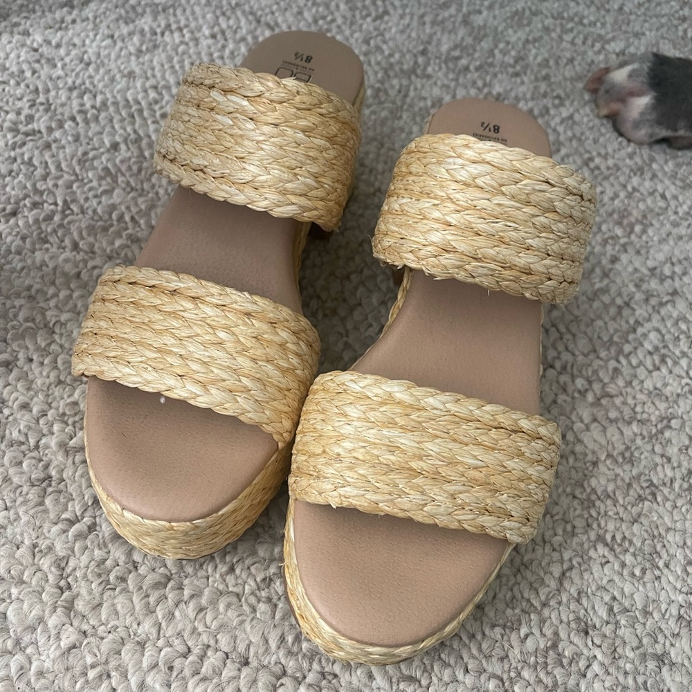 No Boundaries Beige Espadrille Slides